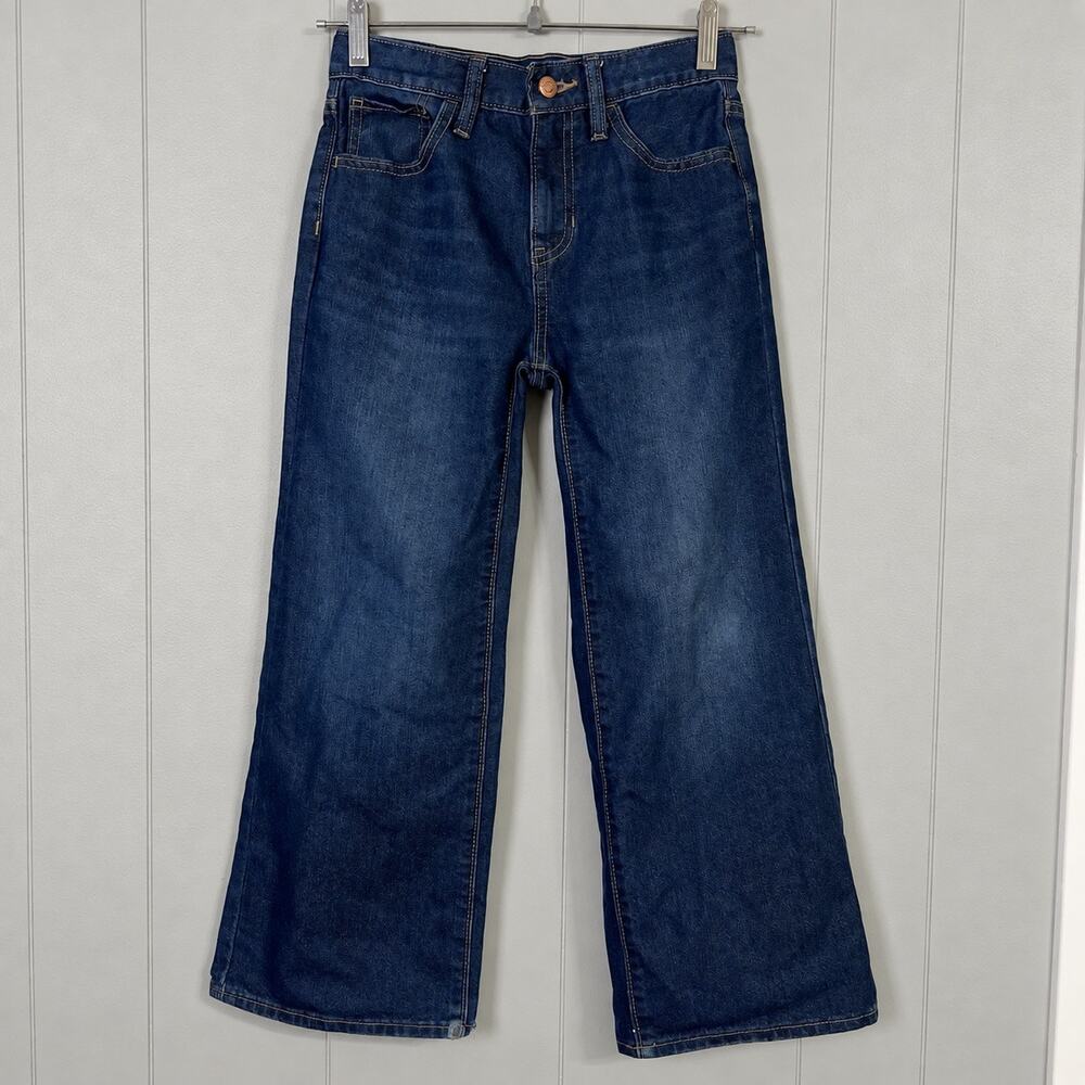 Old Navy Girls 10 Baggy Wide Leg Jeans Adjustable Waist Hem Wear